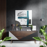 Line Art Brushed Aluminium Dibond Wall Art.